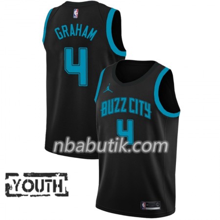 NBA Børn Trøje Charlotte Hornets Graham 4 2018-19 Jordan Brand City Edition Sort Swingman